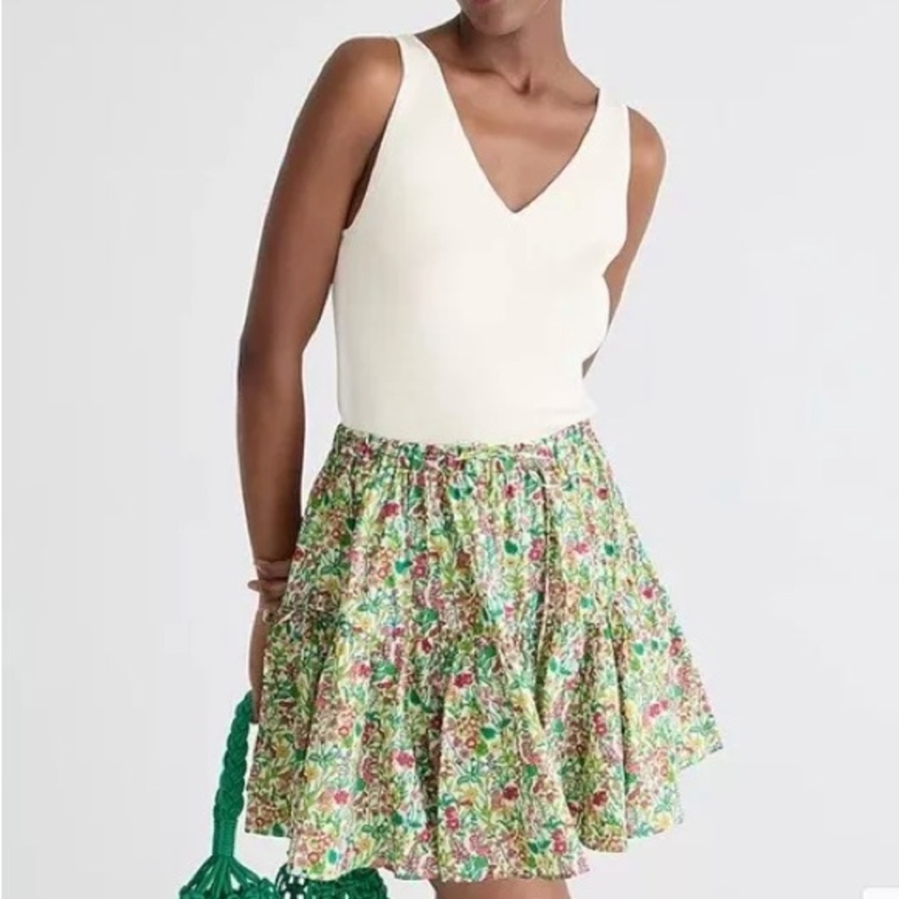 J.CREW LIBERTY OF LONDON Tiered Floral Mini Skirt Liberty Fabric